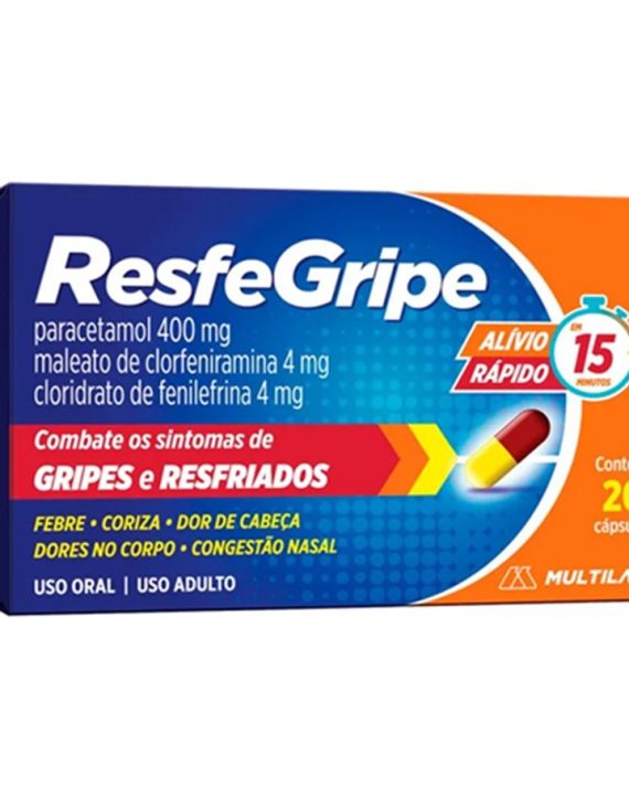 RESFEGRIPE (FENILEFRINA+PARACET+CLORFENIRAMINA) CX 20CPR